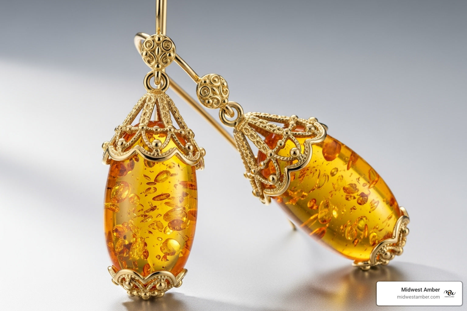 From 9ct to 14k: Your Top Picks for Gold Amber Earrings