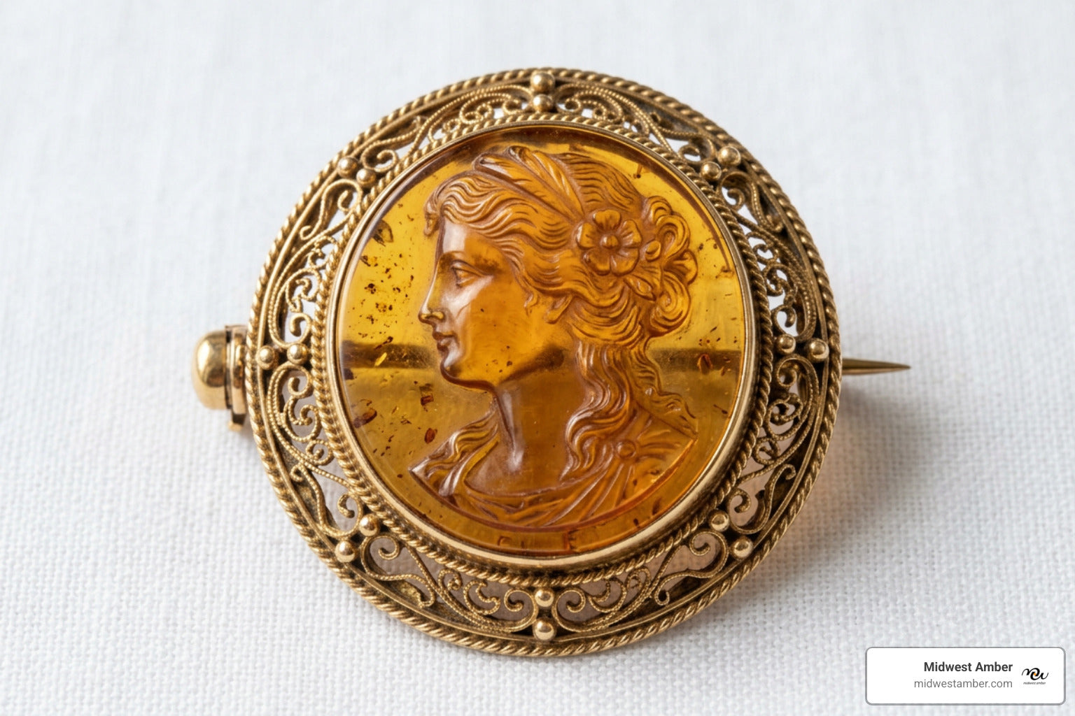 How to Spot a Genuine 14k Gold Baltic Amber Brooch