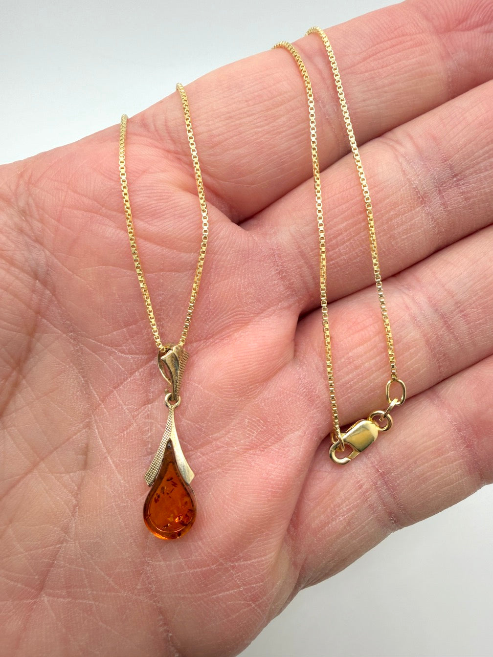 14K Gold Teardrop Pendant + Earrings Set – Handmade Luxury Gift