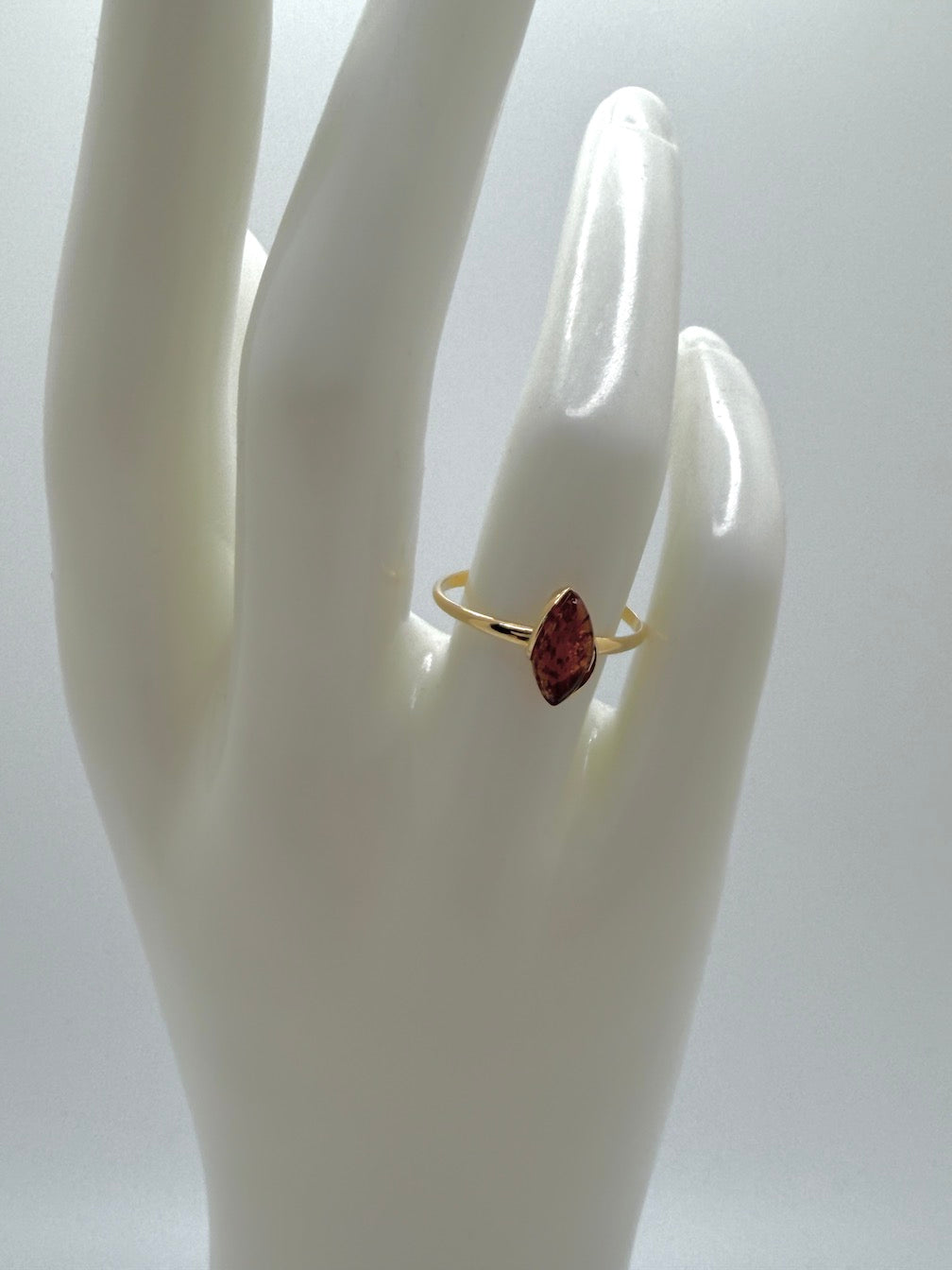 14K Solid Gold & Cognac Baltic Amber Jewelry Set – Ring, Pendant & Earrings – Lightweight Everyday Amber