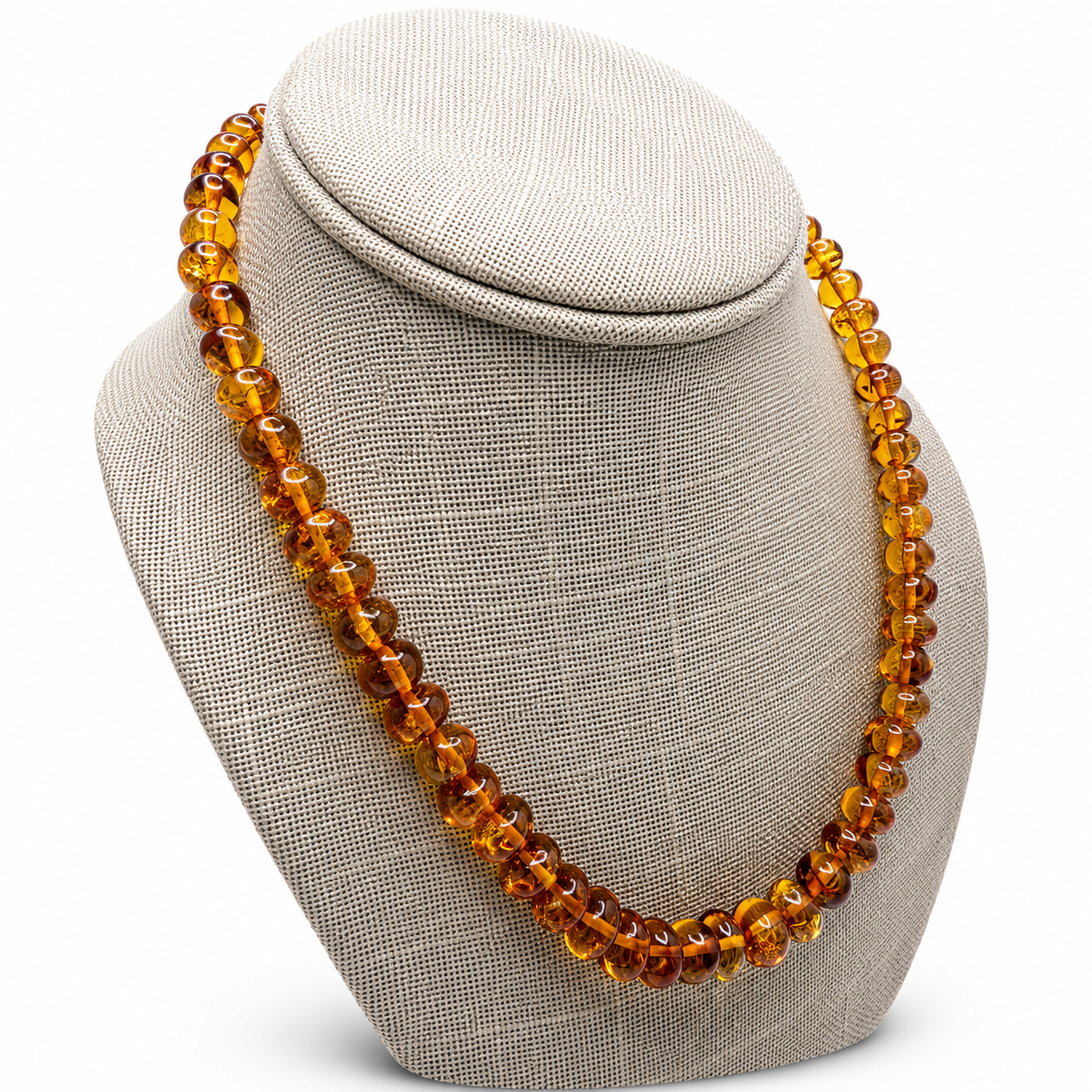 Genuine Baltic Amber Cognac Baroque Bead Necklace