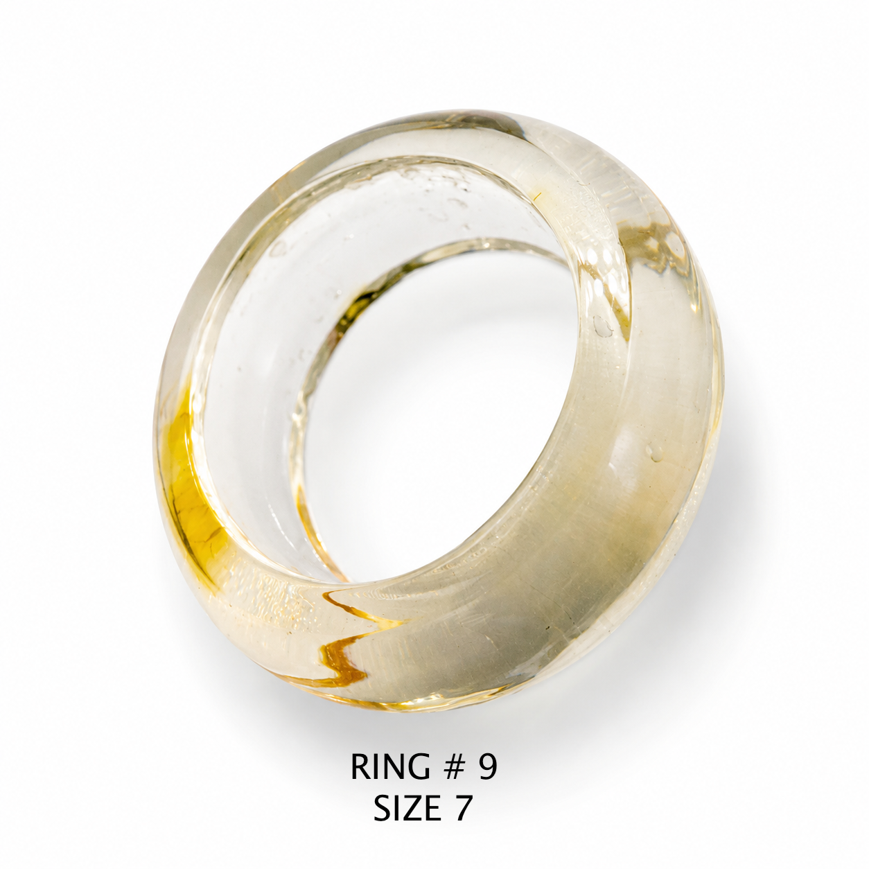 Handmade Genuine Baltic Amber Band Rings – Solid Amber, One Piece Construction – Honey, Cognac, Lemon & Clear Amber – Sizes 5-7