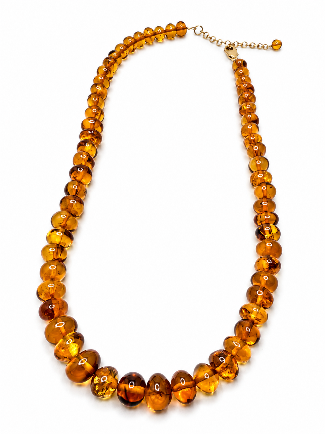 Genuine Baltic Amber Cognac Baroque Bead Necklace