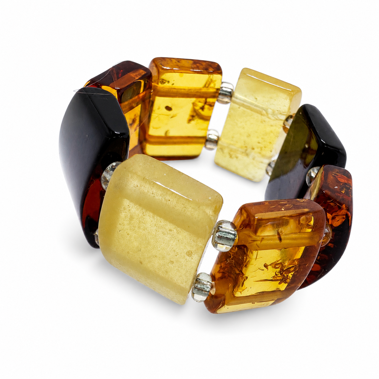 Adjustable Baltic Amber Beaded Ring