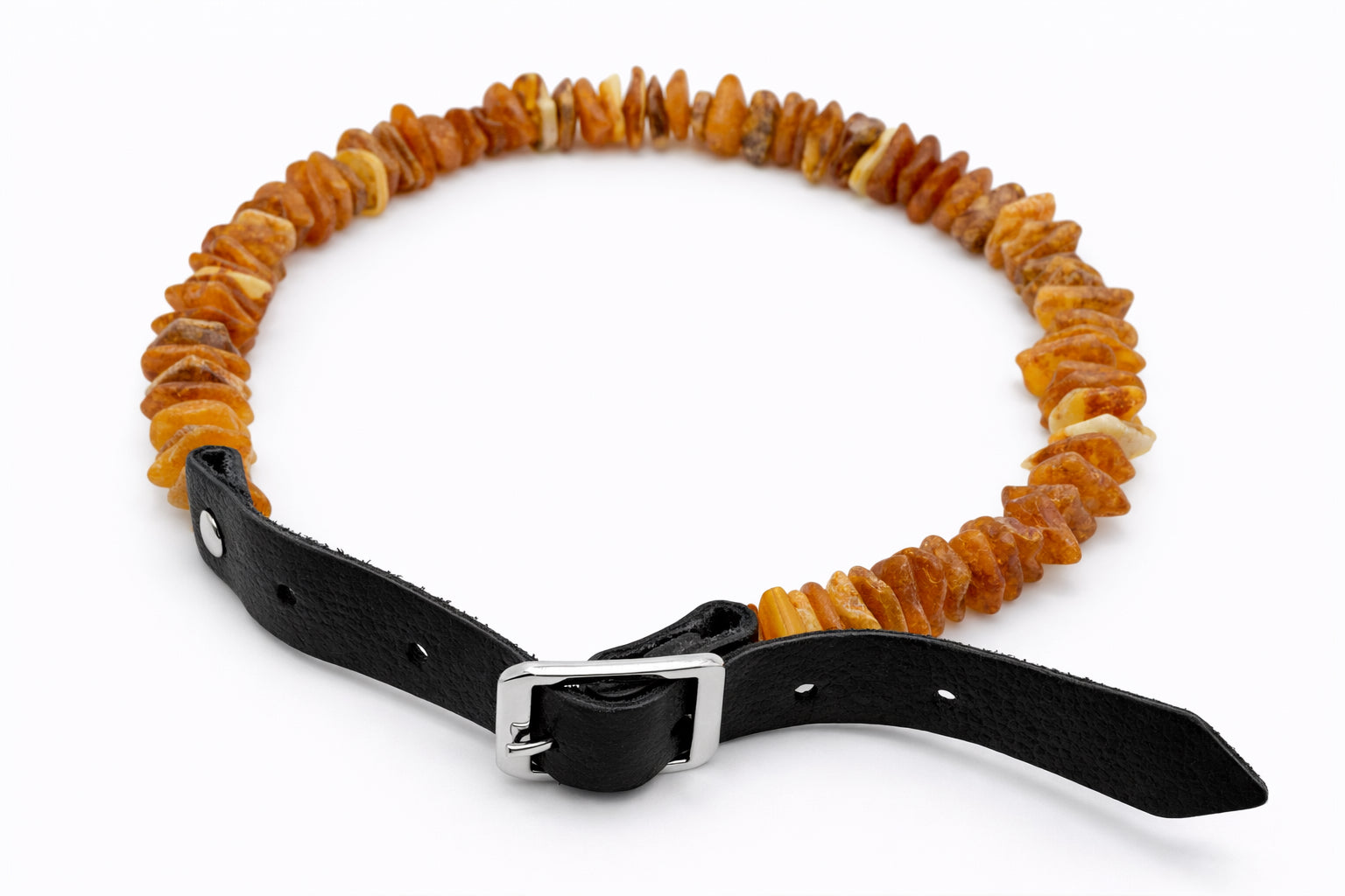 Genuine Baltic Amber Natural Unpolished Dog Collar Necklace
