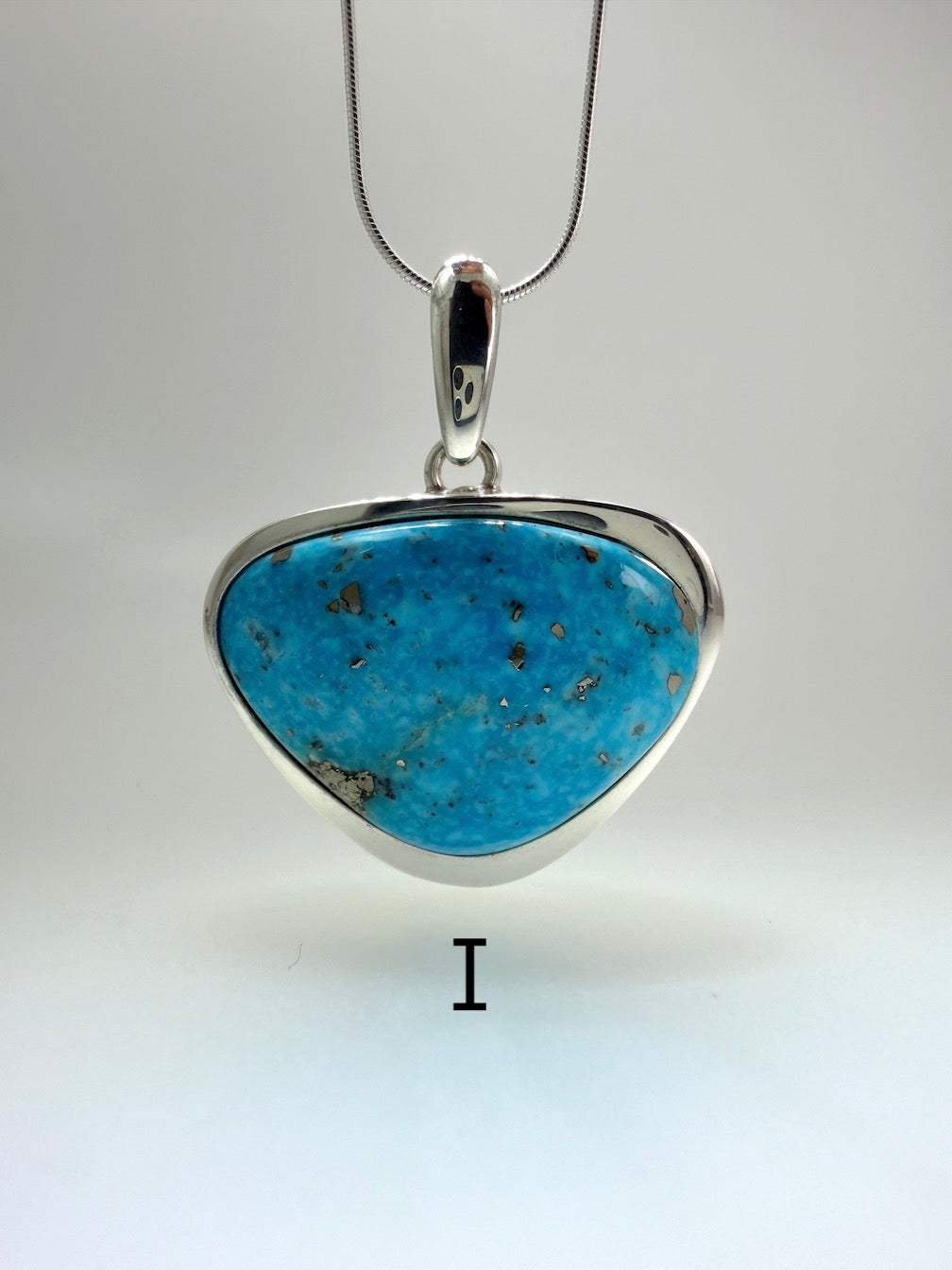 American Sleeping Beauty Turquoise & 925 Sterling Silver Pendants on Silver Chain