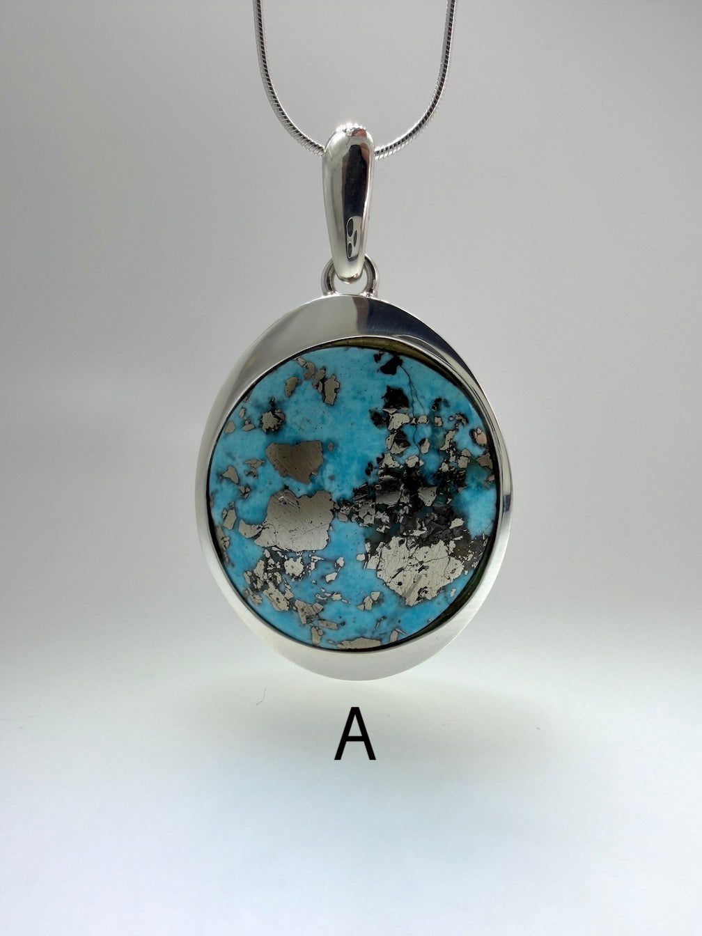 American Sleeping Beauty Turquoise & 925 Sterling Silver Pendants on Silver Chain