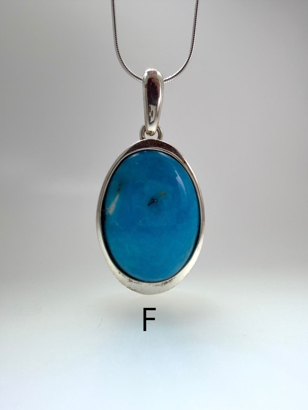 American Sleeping Beauty Turquoise & 925 Sterling Silver Pendants on Silver Chain