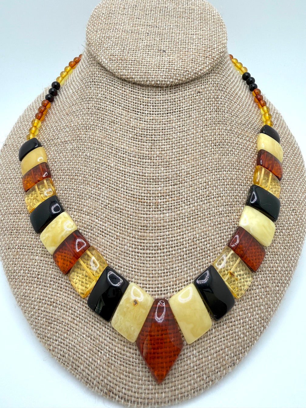 Baltic Amber Bib Necklace | Lemon, Butterscotch, Cherry & Cognac Amber