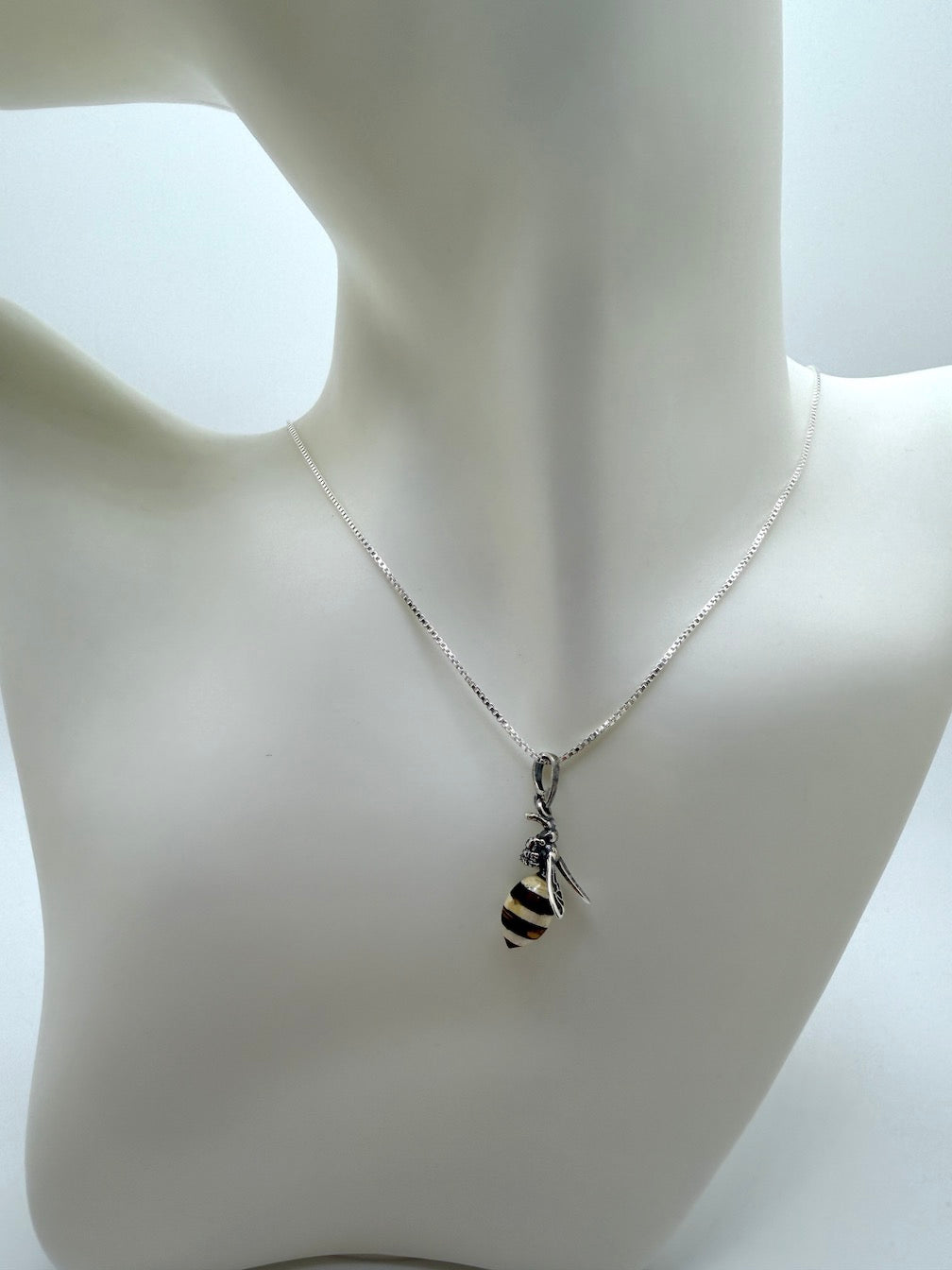 Baltic Amber Bumblebee Pendant – Sterling Silver Chain – Whimsical Nature Jewelry – Made in Poland