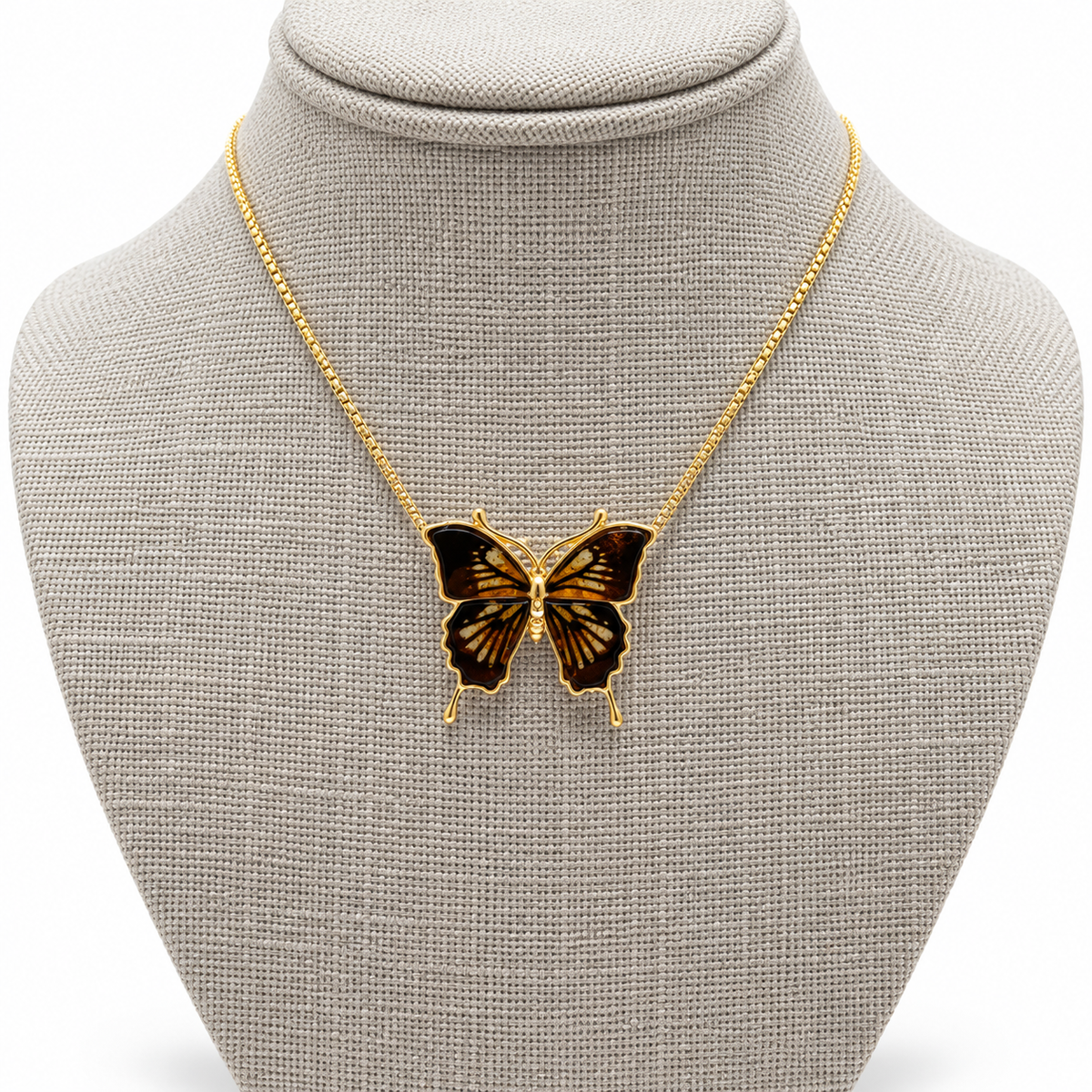 Baltic Amber Butterfly Necklace