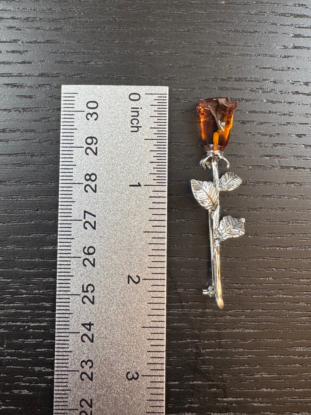 Baltic Amber Carved Rose Brooch in Sterling Silver – Honey Cognac