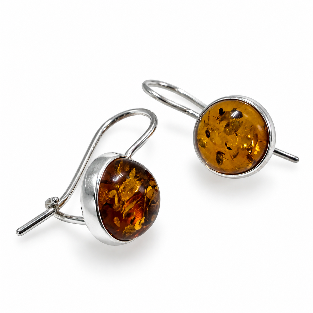 Baltic Amber Earrings Sterling Silver