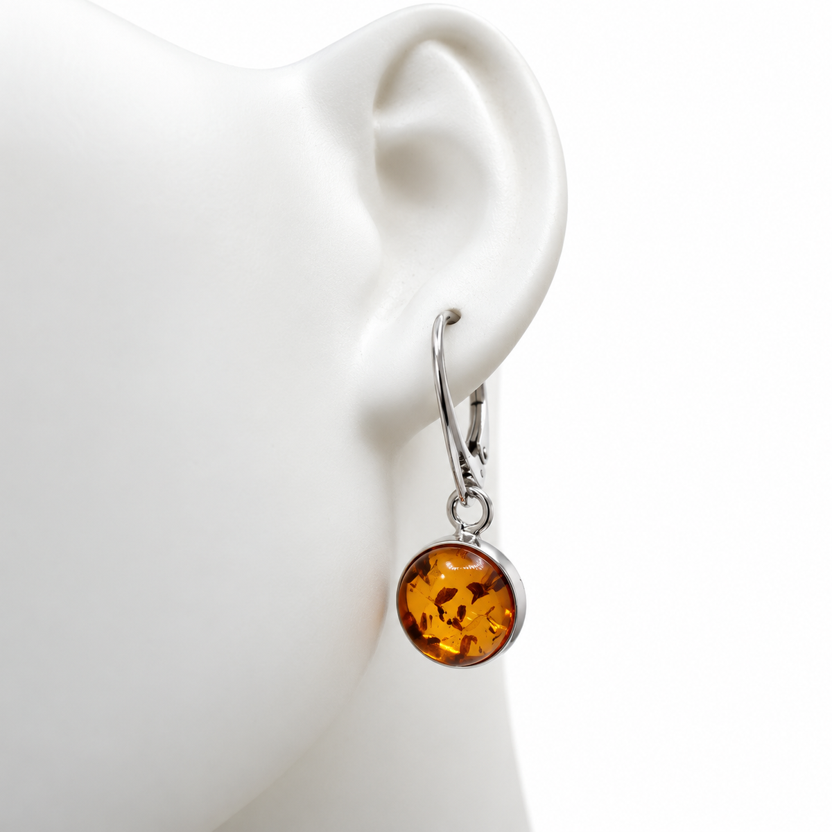 Baltic Amber Earrings Sterling Silver