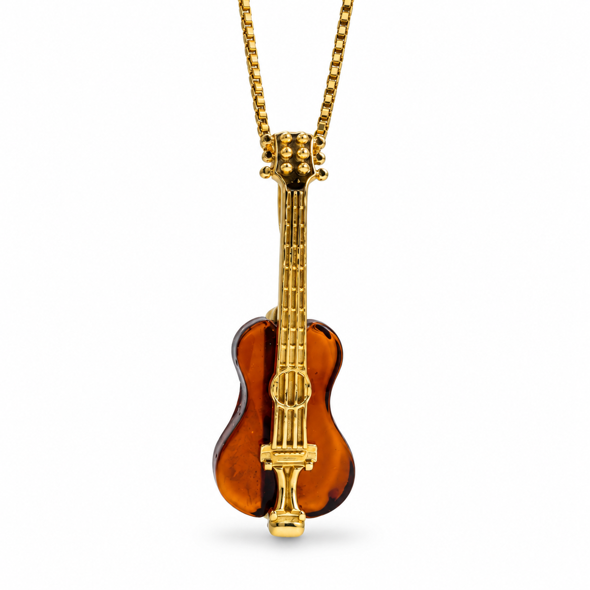 Baltic Amber Guitar Pendant Necklace