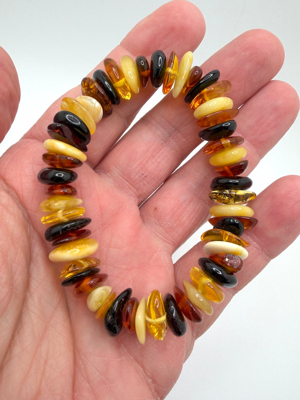 Baltic Amber Honey Stretch Bracelet – Natural Organic Amber Chunks