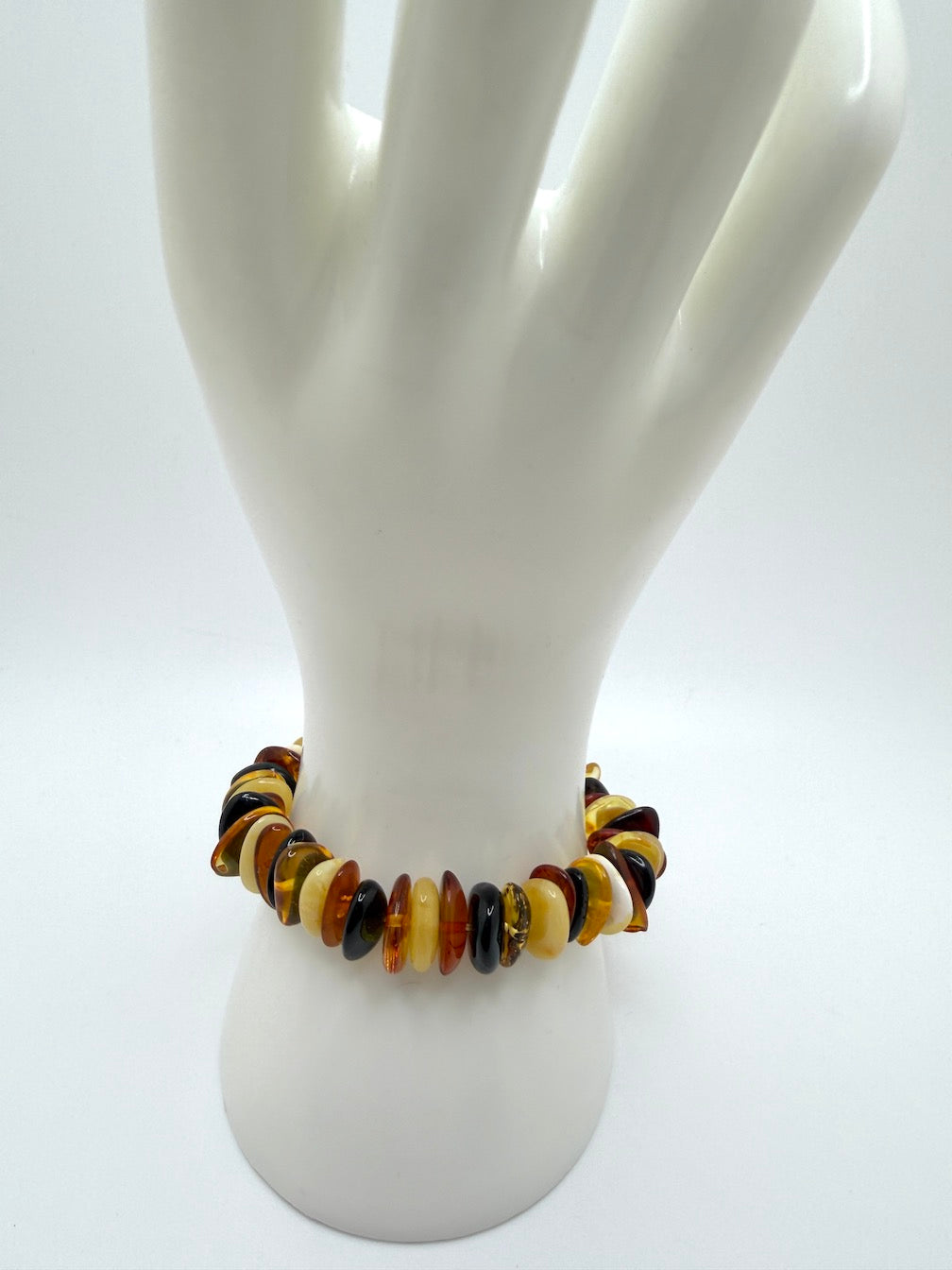 Baltic Amber Honey Stretch Bracelet – Natural Organic Amber Chunks
