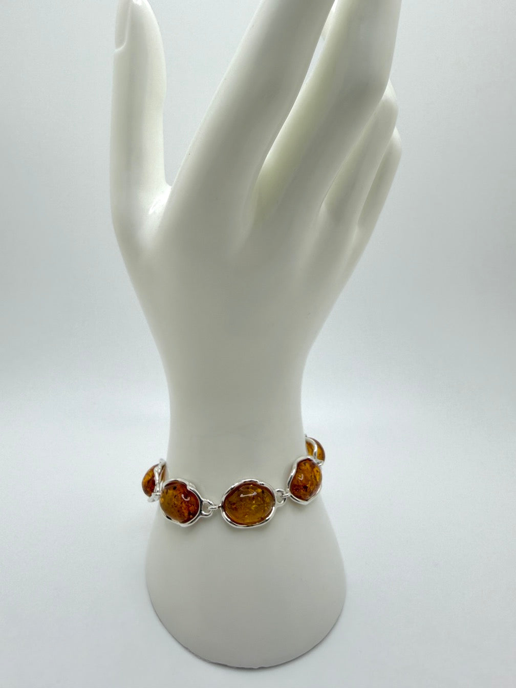 Baltic Amber Link Bracelet Adjustable to 8 1/2” inches