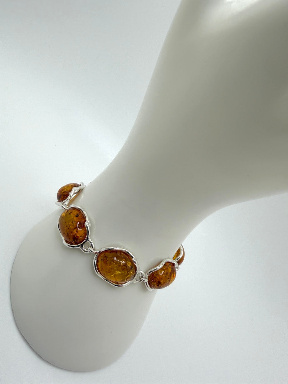 Baltic Amber Link Bracelet Adjustable to 8 1/2” inches