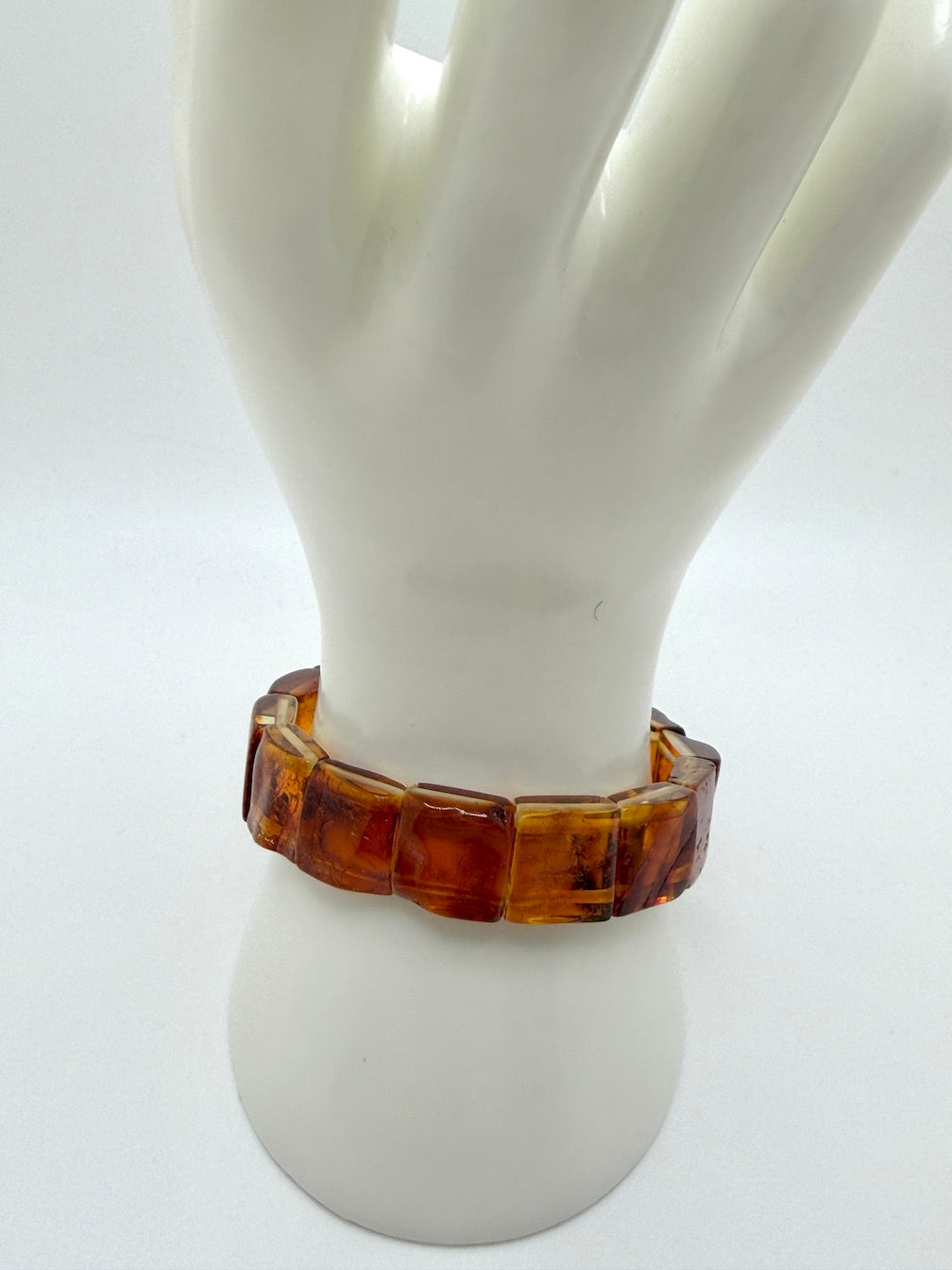 Baltic Amber Ombré Natural Honey Cognac Stretch Bracelet