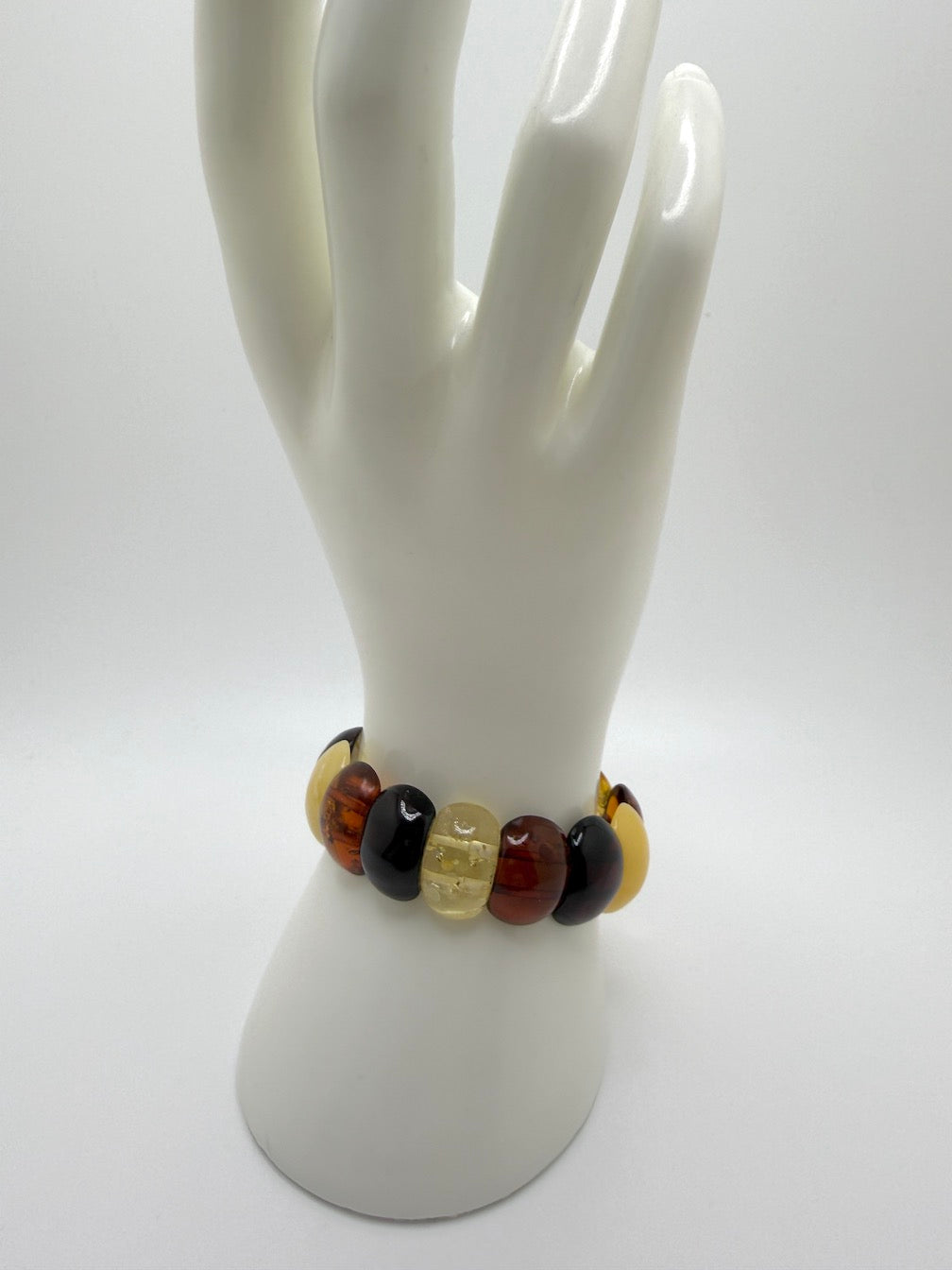 Baltic Amber Ombré Stretch Bracelet – Lemon, Cognac, Honey & Cherry Amber