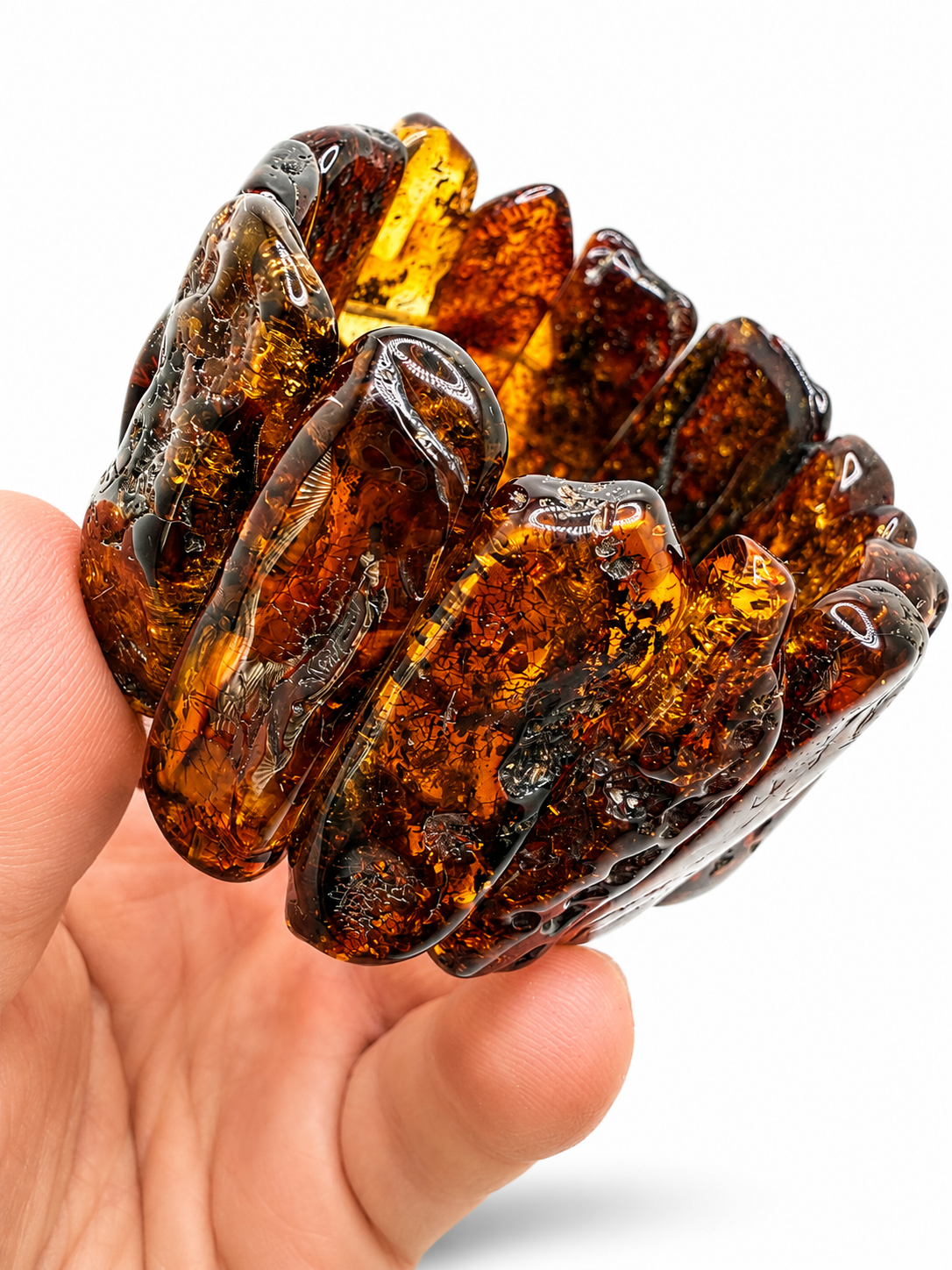 Baltic Amber Stretch Bracelet – Honey Cognac Amber