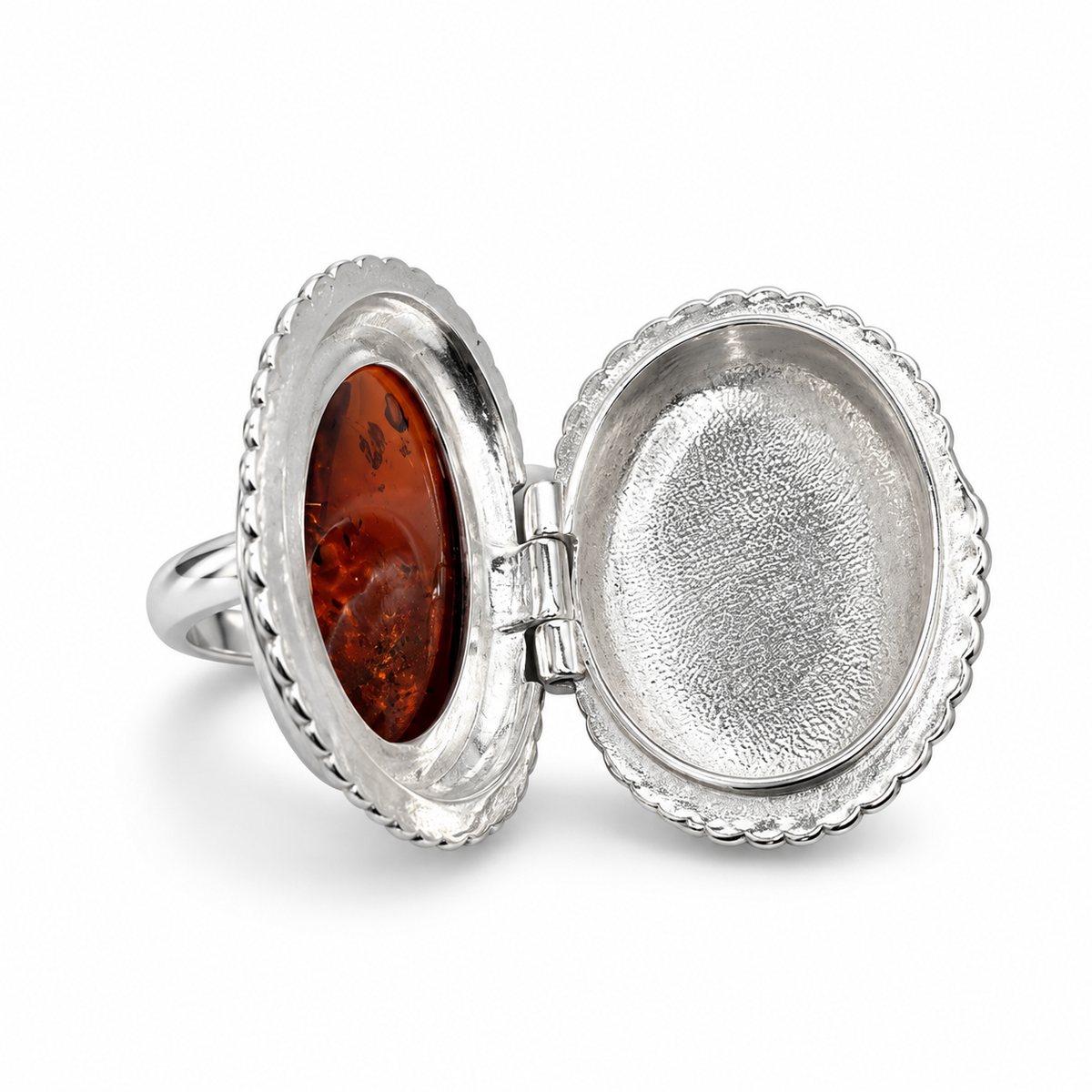 Baltic Amber Secret Compartment Ring