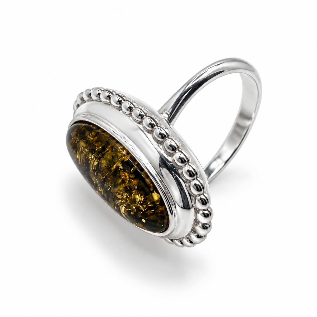 Baltic Amber Secret Compartment Ring