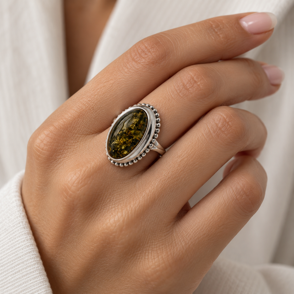 Baltic Amber Secret Compartment Ring