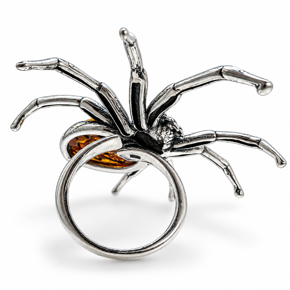 Baltic Amber Spider Ring