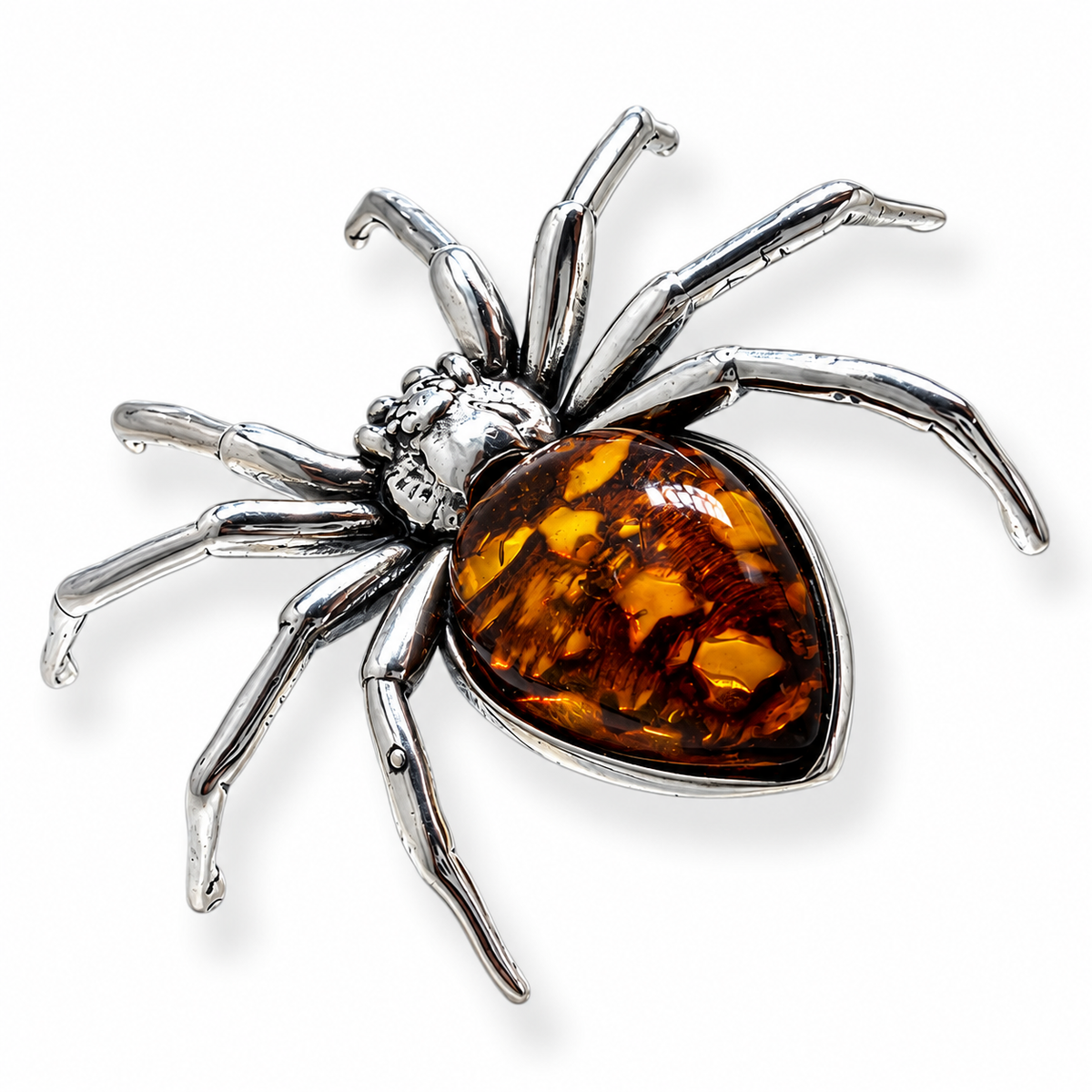 Baltic Amber Spider Ring