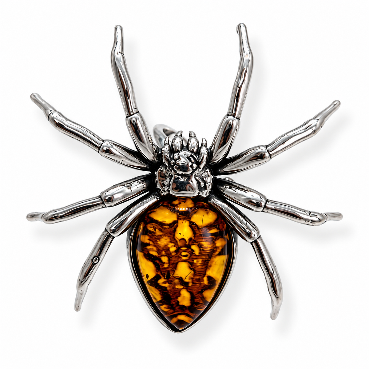 Baltic Amber Spider Ring