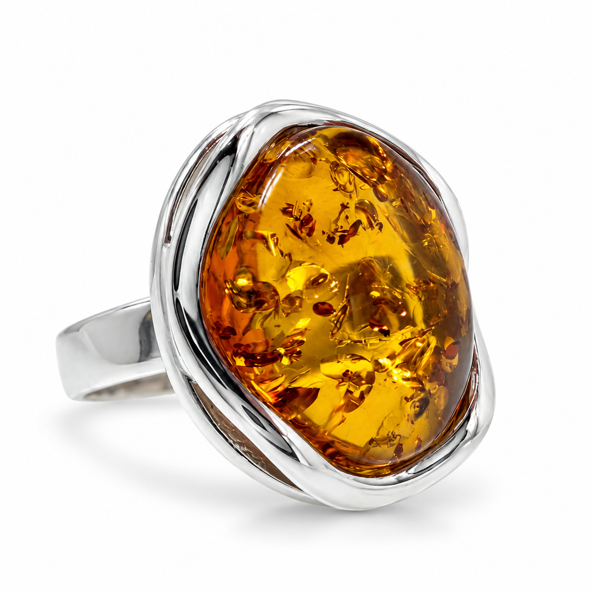 Baltic Amber Sterling Silver Ring