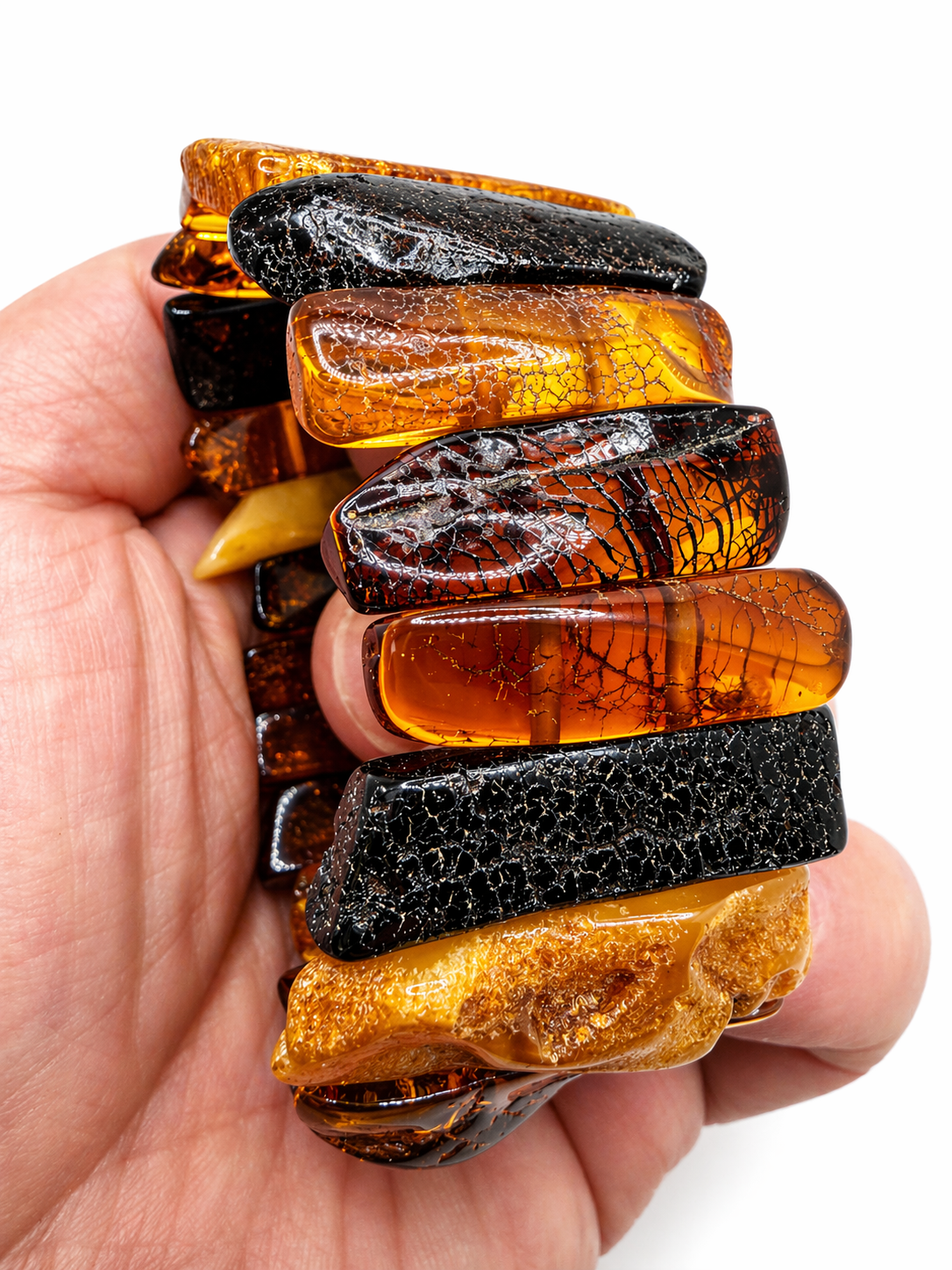 Baltic Amber Stretch Bracelet – Honey Cognac Amber