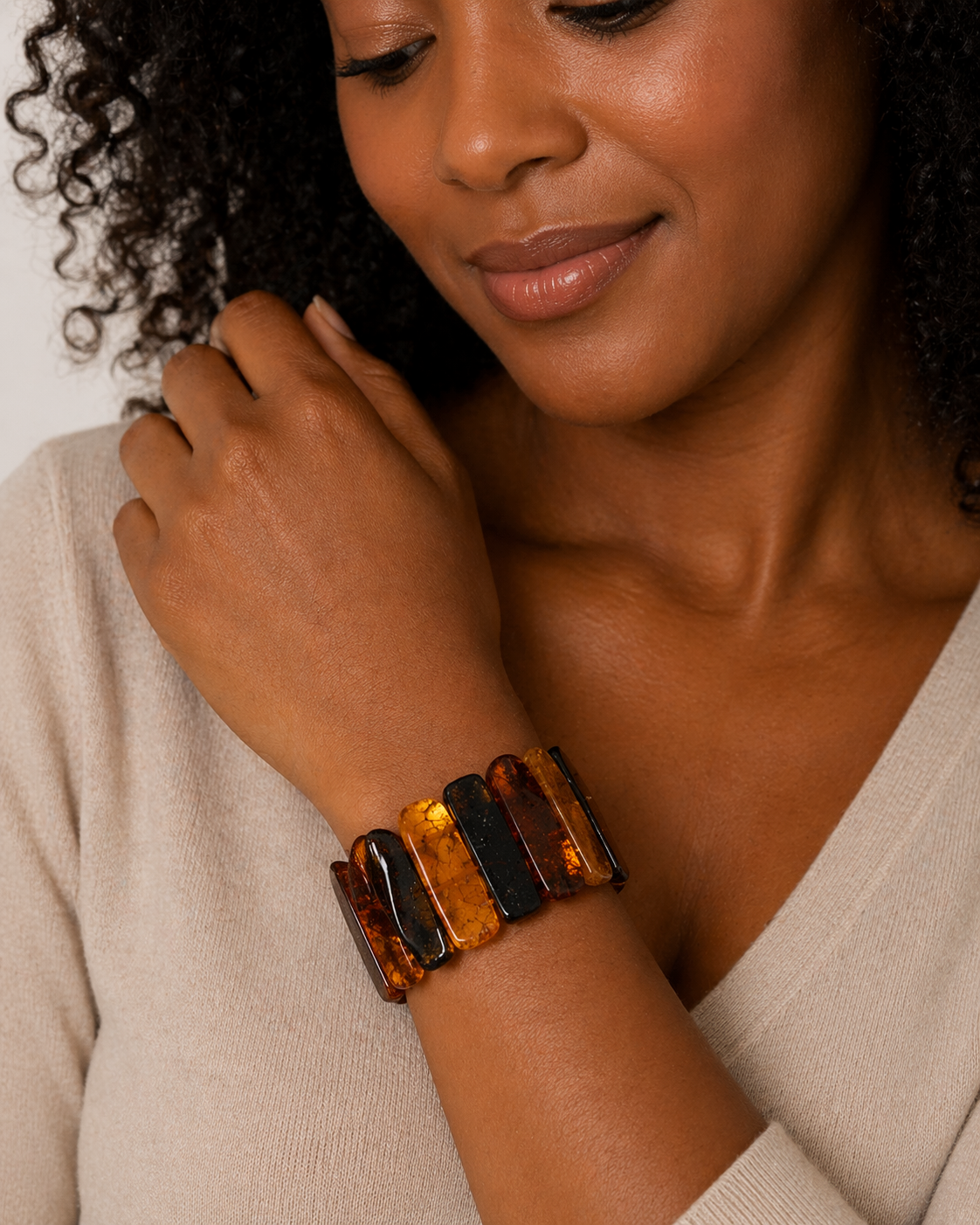 Baltic Amber Stretch Bracelet – Honey Cognac Amber