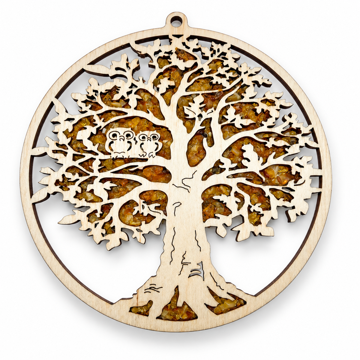 Baltic Amber Sun Catcher Natural Wood Ornament