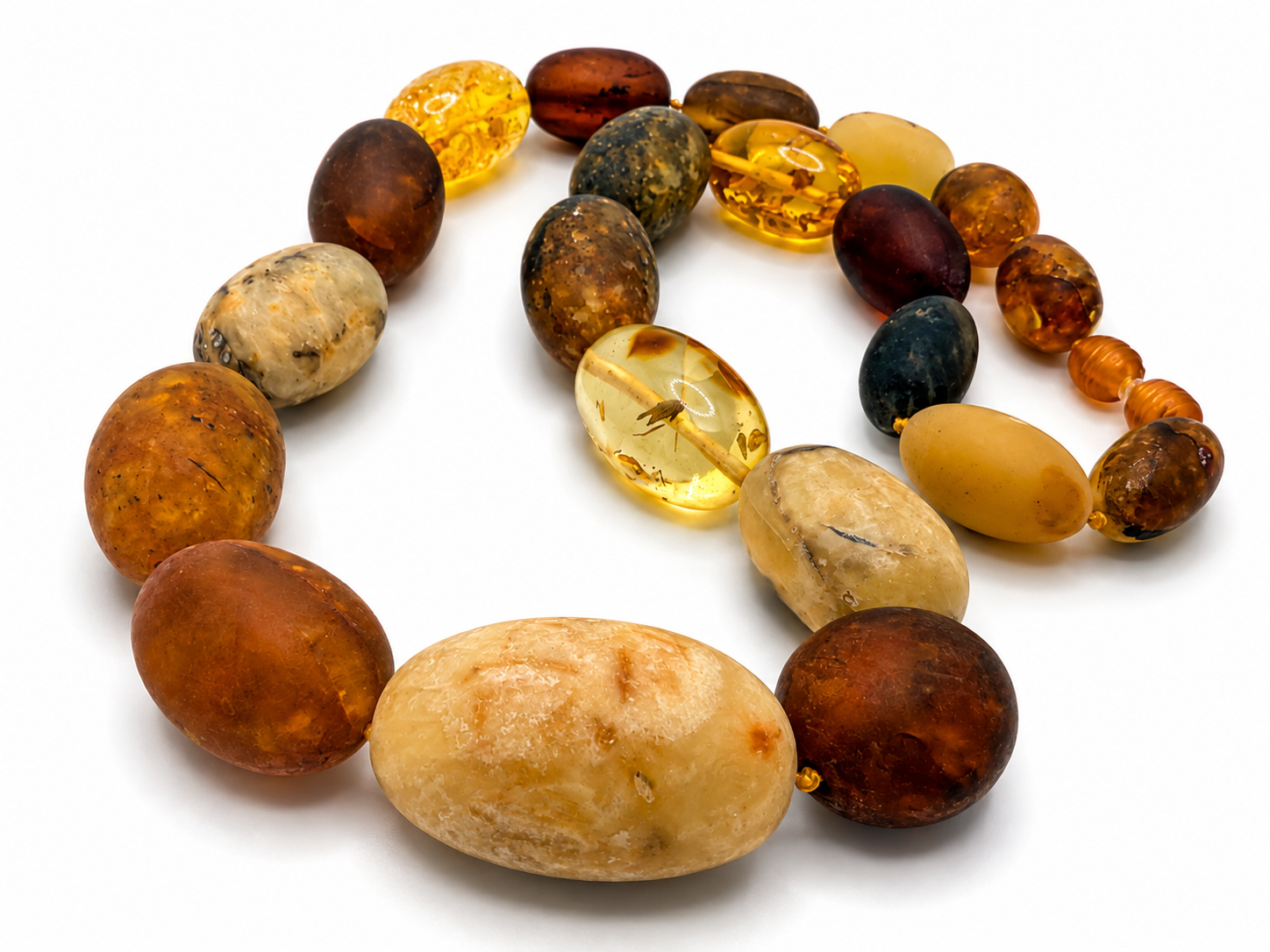 Museum Quality Genuine Baltic Amber Oversized Bead Necklace