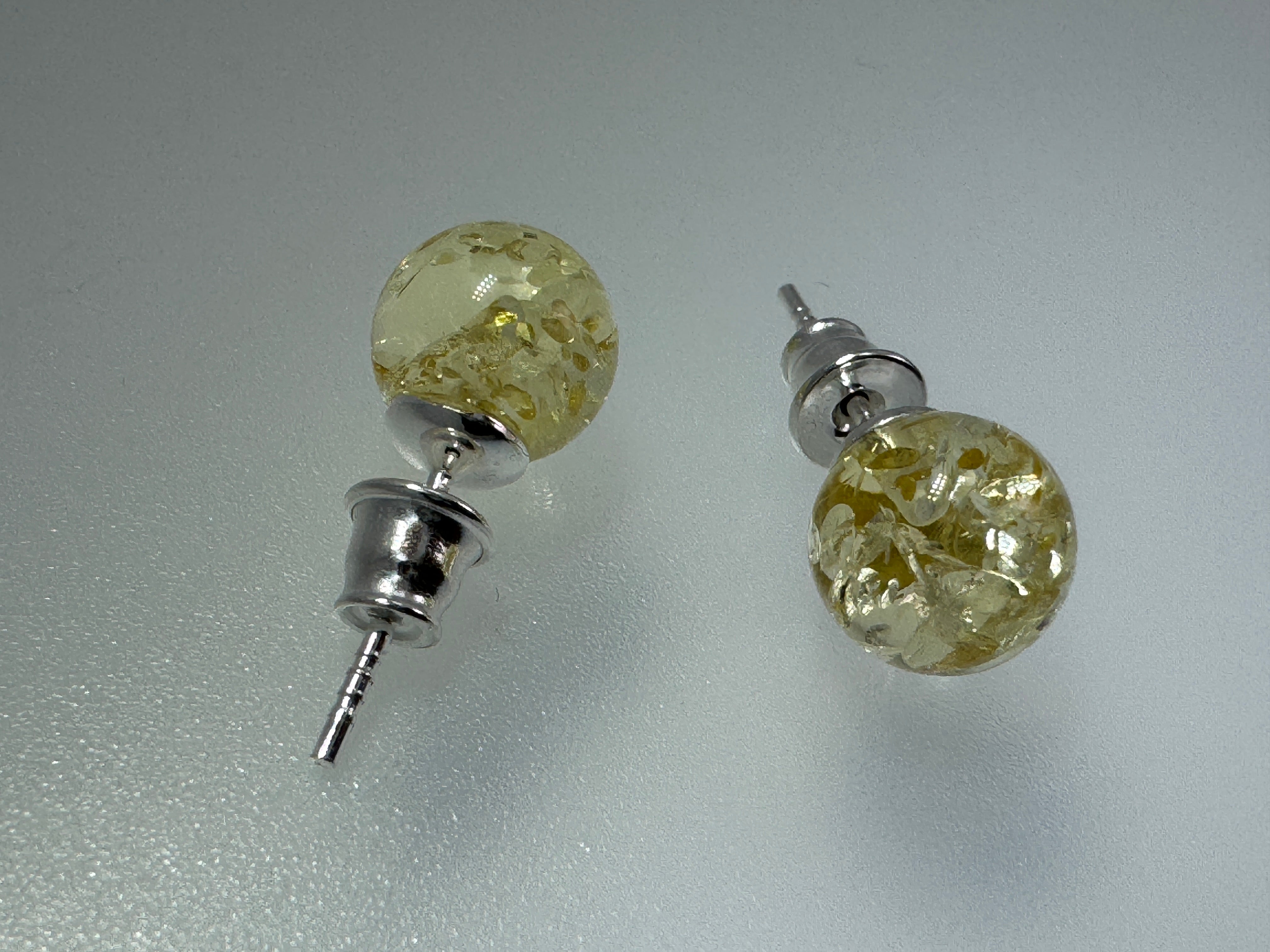 Classic 8mm Baltic Amber Stud Earrings – Cognac, Green, Lemon & Cherry Ball Posts