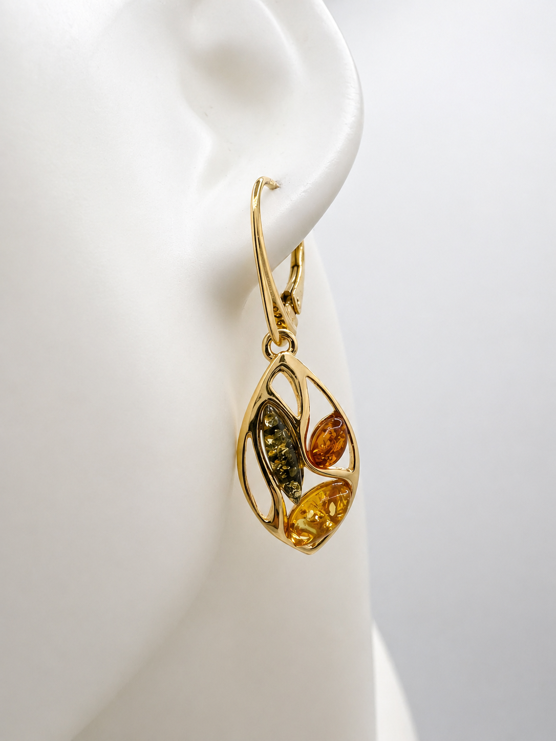 Multicolor Baltic Amber Drop Earrings