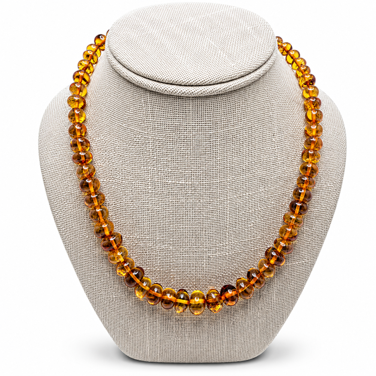Genuine Baltic Amber Cognac Baroque Bead Necklace