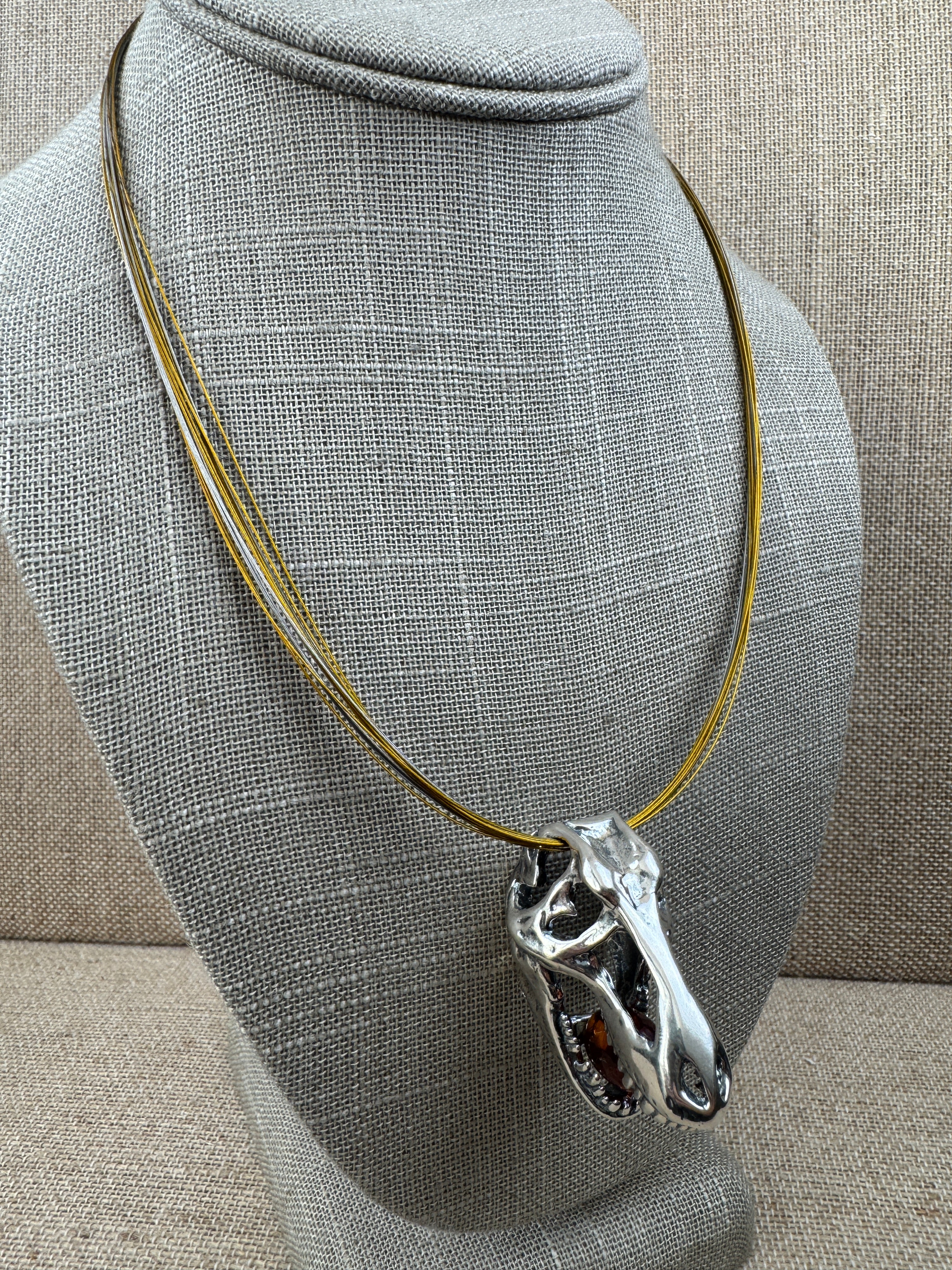 Extra-Large Sterling Silver T. Rex Dinosaur Head Pendant4.JPG