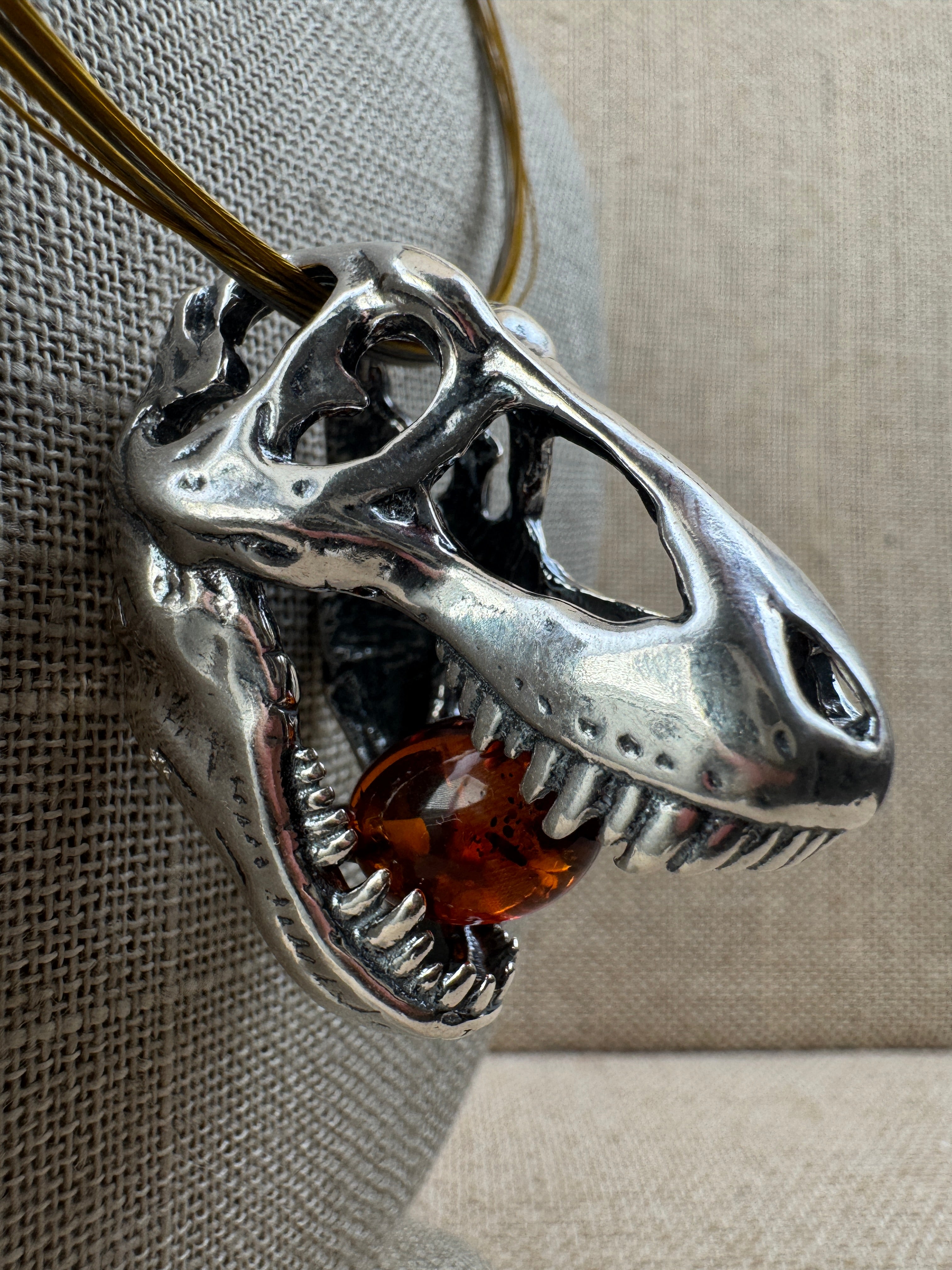 Extra-Large Sterling Silver T. Rex Dinosaur Head Pendant4.JPG