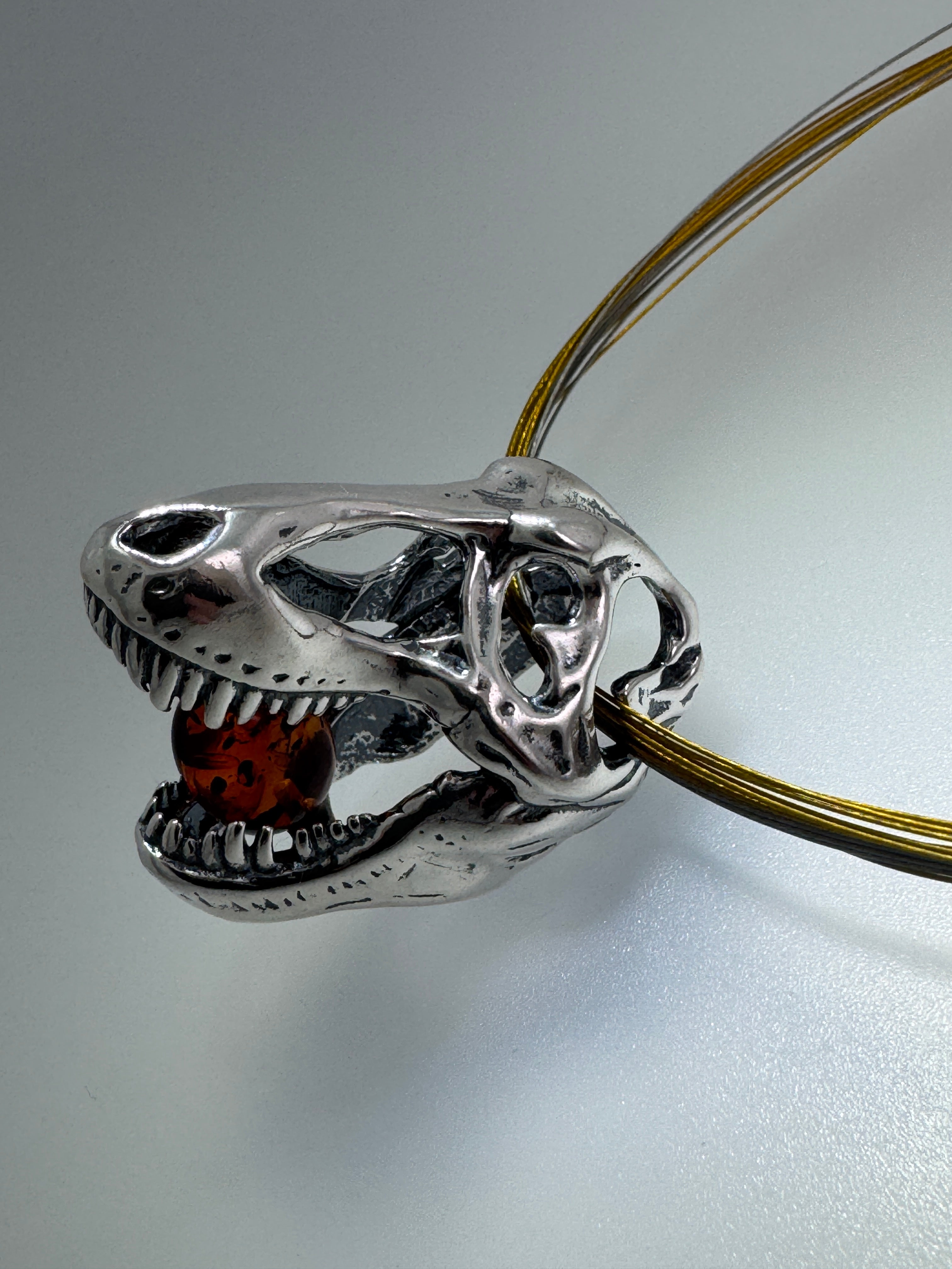Extra-Large Sterling Silver T. Rex Dinosaur Head Pendant4.JPG