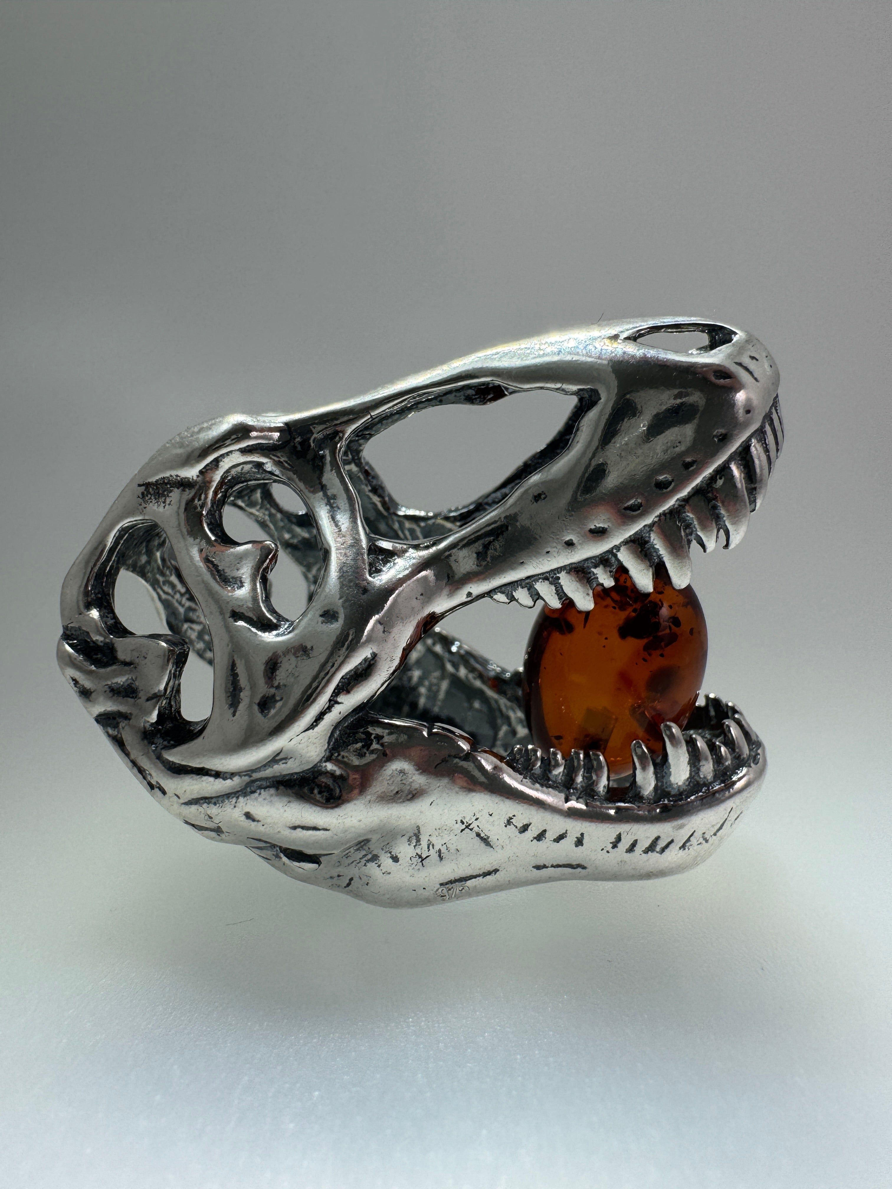 Extra-Large Sterling Silver T. Rex Dinosaur Head Pendant4.JPG