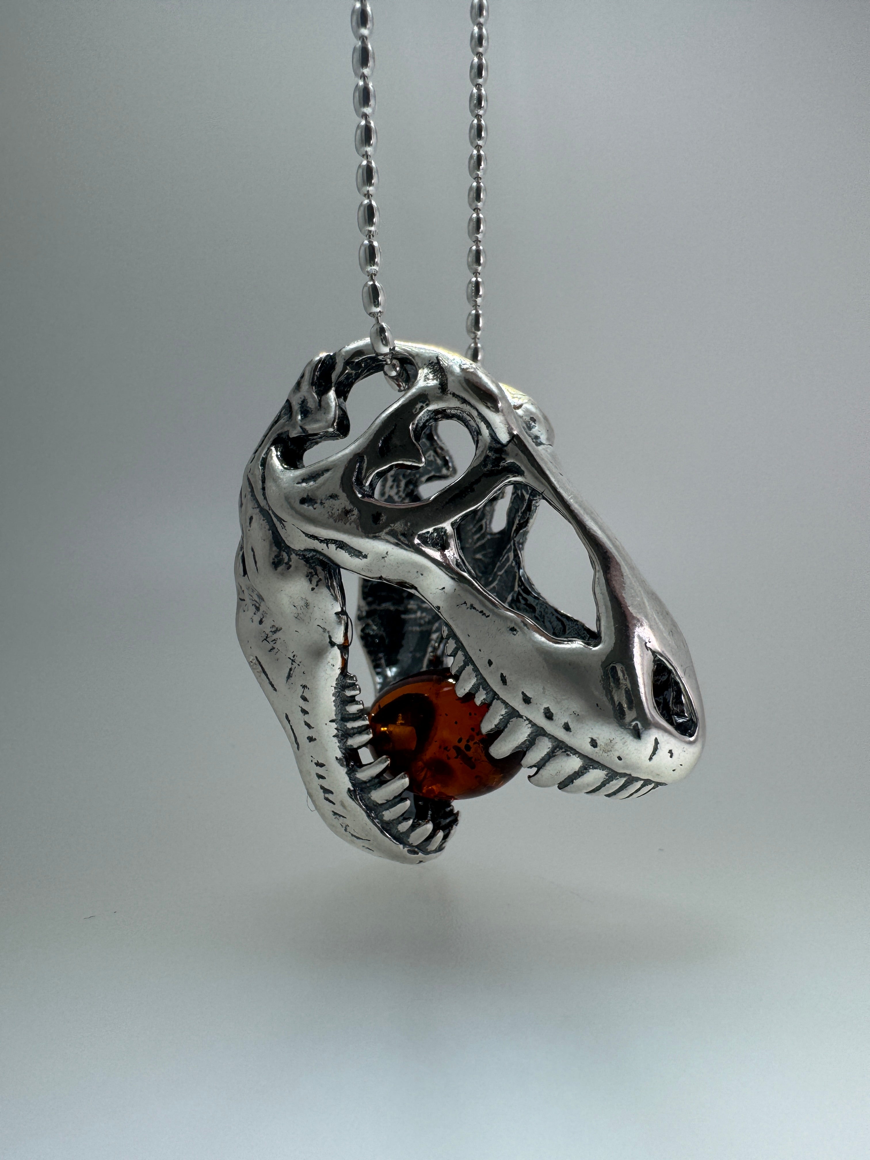 Extra-Large Sterling Silver T. Rex Dinosaur Head Pendant4.JPG