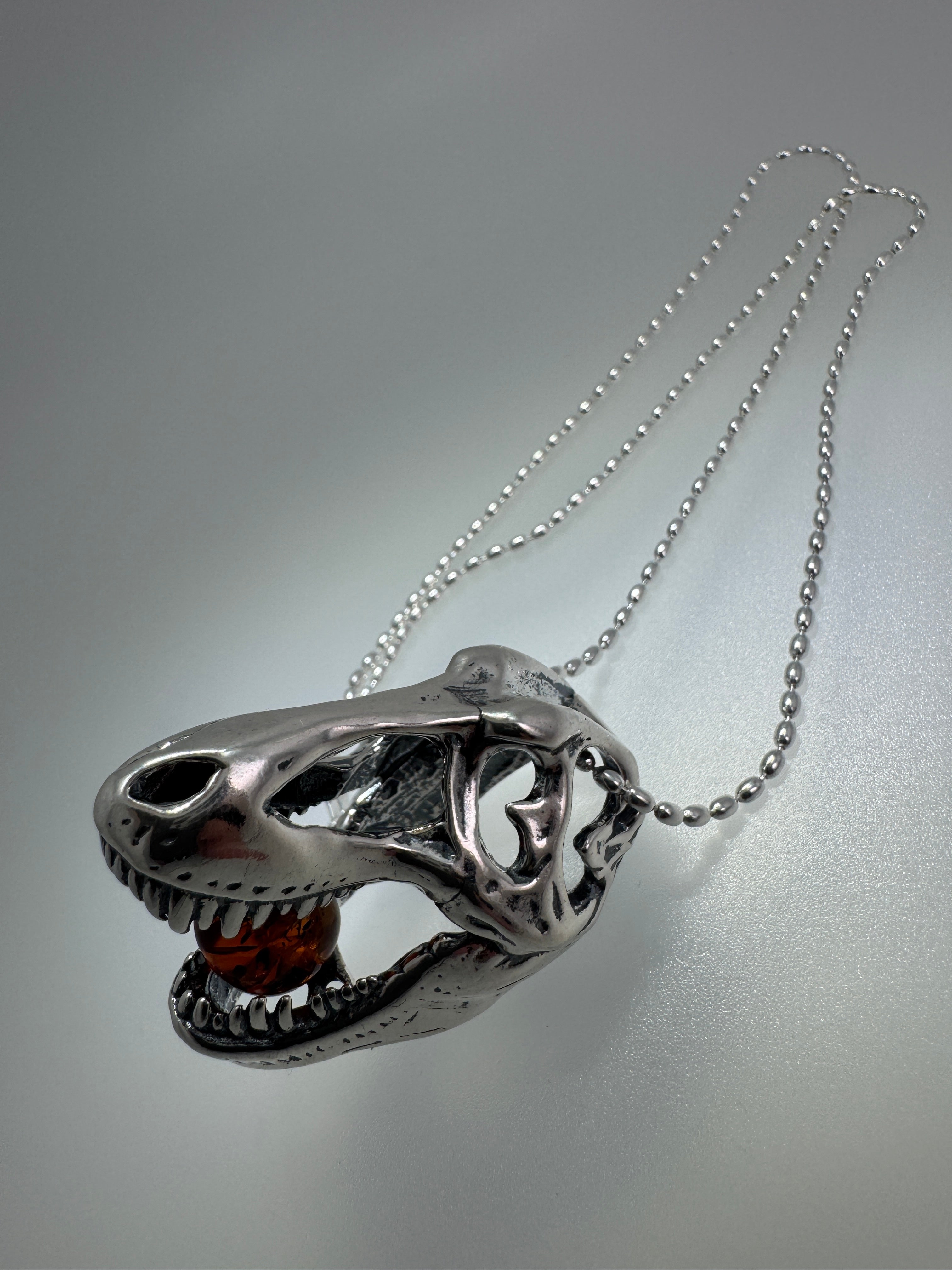 Extra-Large Sterling Silver T. Rex Dinosaur Head Pendant4.JPG