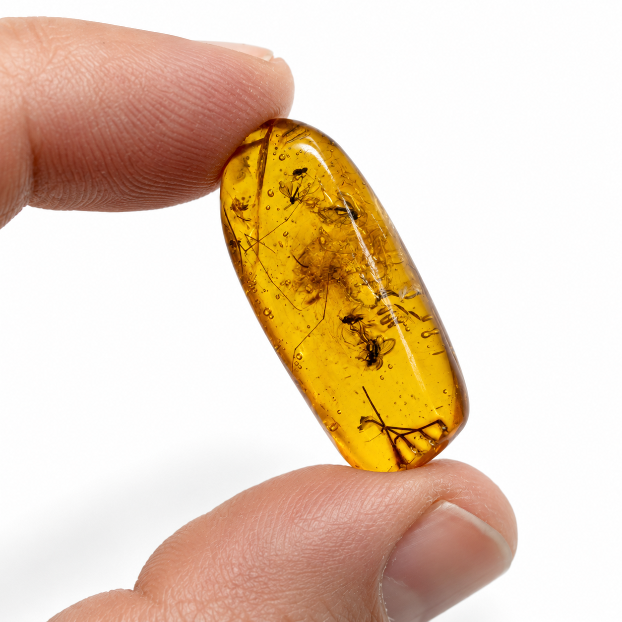 Extremely Rare Genuine Baltic Amber Multiple Fly Inclusion – Museum Quality Fossil Specimen with Natural Air Bubbles