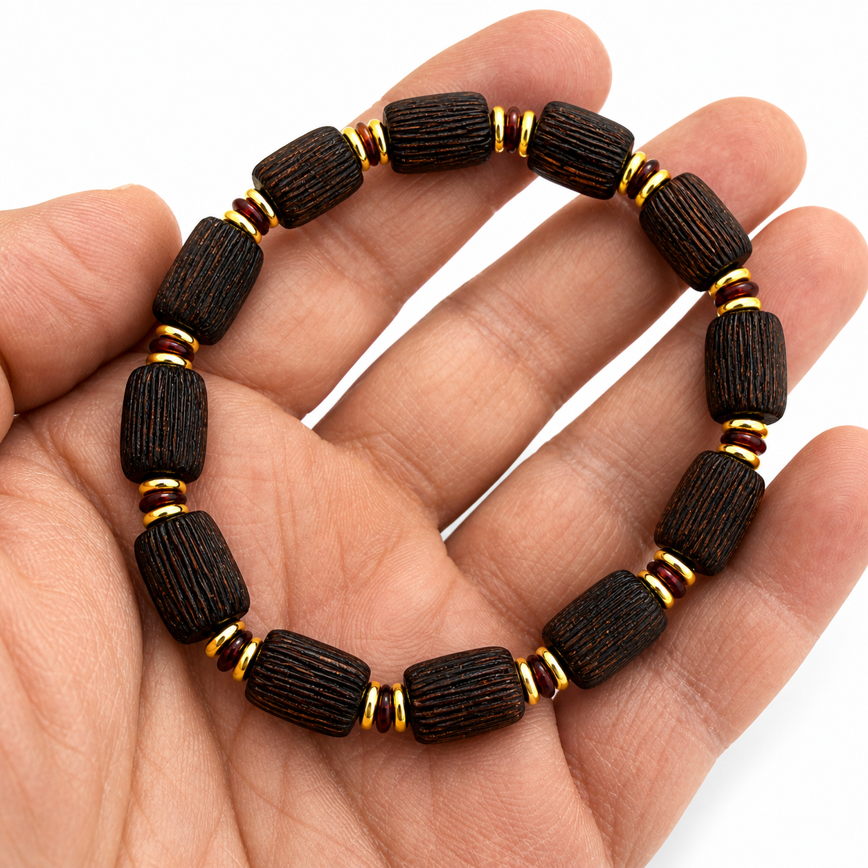 Extremely Rare Handmade in Poland Baltic Amber Men’s Bracelet – Snakeskin Pattern, Two Designs Available