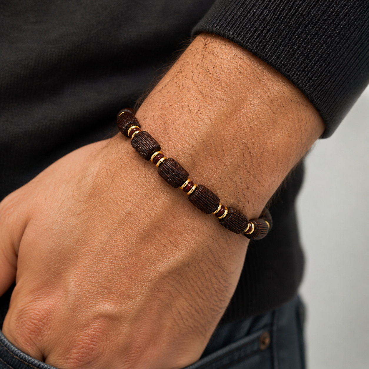 Extremely Rare Handmade in Poland Baltic Amber Men’s Bracelet – Snakeskin Pattern, Two Designs Available