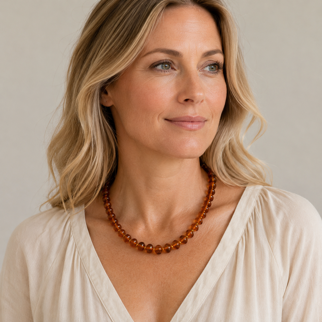 Genuine Baltic Amber Baroque Bead Necklace